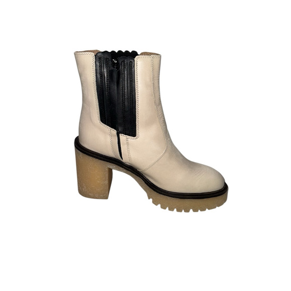 NIB! Free People Leather James Chelsea Chunky Boot in White - Size EU 39 - Picture 8 of 13